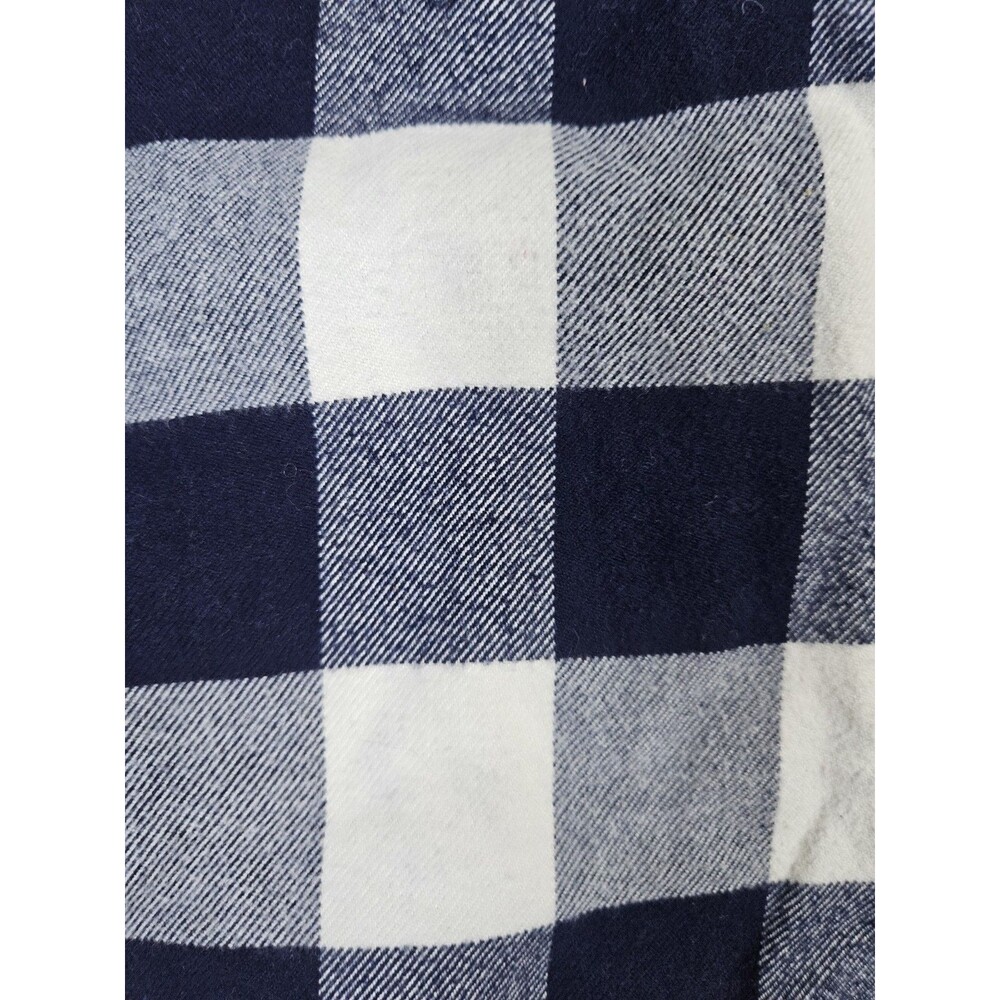 J Crew Shirt Women's Medium Blue Flannel Buffalo Check Plaid 1/2 Zip Popover - Picture 12 of 14